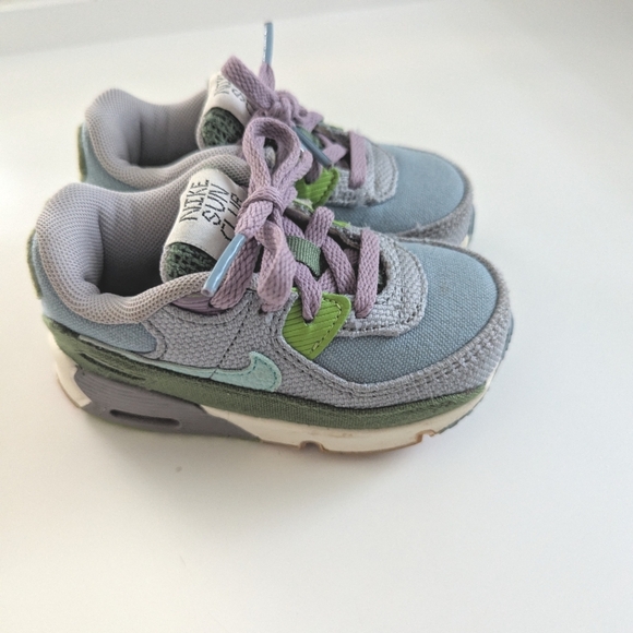 Nike Air Little Girls Sneakers - Blue, Green, and Purple - Picture 1 of 4
